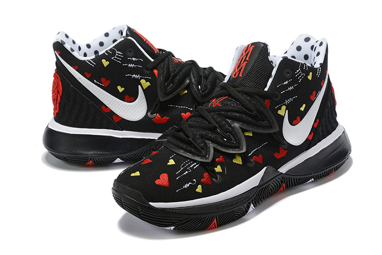 2019 Men Nike Kyrie Irving V Black Red White Shoes - Click Image to Close